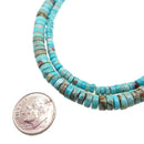 light blue sea sediment jasper Heishi Rondelle Discs beads