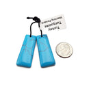 Blue Turkey Turquoise Pendant Earrings Rectangle Shape Size 15x35mm Sold Per Pair