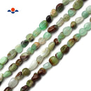 Natural Chrysoprase Smooth Pebble Nugget Beads 5-8mm 15.5" Strand