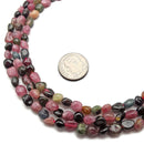Natural Multi Color Tourmaline Pebble Nugget Beads Approx 4x5mm 15.5" Strand