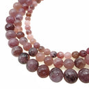 Natural Lepidolite Smooth Round Beads Size 6mm 8mm 10mm 15.5" Strand