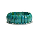 Azurite Double Drill Bangle Bracelet Oval Shape Beads Size 8x23mm 7.5" Bracelet