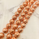 rose gold coated lava rock stone beads