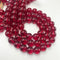 red ruby dyed quartz smooth round beads