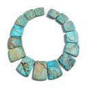Blue Sea Sediment Jasper Graduated Trapezoid Slab Slice Beads 22-35mm 15.5"Strand