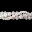 High Grade White Rainbow Moonstone Smooth Round Beads 6mm 8mm 15.5" Strand