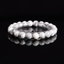 Howlite Bracelet Smooth Round Size 8mm 10mm 7.5" Length