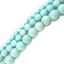 Light Blue Turquoise Smooth Round Beads 4mm 6mm 8mm 10mm 15.5" Strand