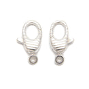 925 Sterling Silver Striped Lobster Clasp Size 8x14.5mm 2Pcs Per Bag