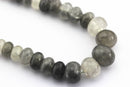 cloudy quartz graduated smooth rondelle beads
