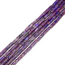 Purple Sea Sediment Jasper Cylinder Tube Beads Size 4x13mm 15.5'' Strand