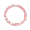 Rose Quartz Pyramid Double Drill Bracelet Size Approx 10mm Length 7.5"