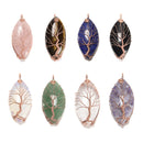 Gemstone Tree Pendant Copper Wire Wrap Eye Shape Size 25X60mm Sold Per Piece