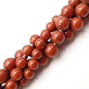 2.0mm Large Hole Red Poppy Jasper Smooth Round Beads 8mm 10mm 15.5" Strand