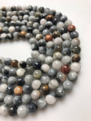 Eagle Hawk's eye faceted round beads