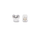 925 Sterling Silver Large Hole Heart Beads Size 6.6x7.7mm 5pcs per Bag