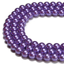 Purple Glass Pearl Smooth Round Beads 3mm 4mm 6mm 8mm 10mm 12mm 15.5" Strand