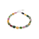 watermelon tourmaline bracelet with silver plated clasp