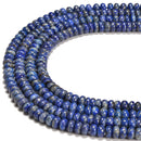 Middle Grade Natural Lapis Smooth Rondelle Beads Size 4x6mm 5x8mm 15.5'' Strand