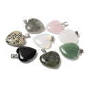 01 Natural Gemstone Heart Shape Charm Pendant Size 20mm 6PCS Per Bag Sold by Bag