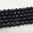 black onyx faceted round beads