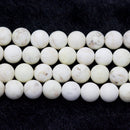 white turquoise matte round beads 