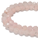 2.0mm Hole Rose Quartz Star Cut Beads Size 8mm 8 '' Strand