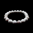 White Turquoise Bracelet Smooth Round Size 8mm 10mm 7.5" Length