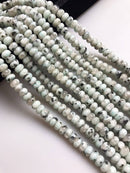 Sesame Kiwi Jasper Smooth Rondelle Beads 5x8mm 6x10mm Approximate 15.5" Strand