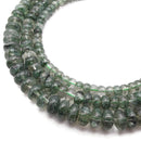 Green Rutilated Quartz Smooth Rondelle Beads 4x6mm 5x8mm 6x10mm 15.5" Strand