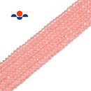 pink k crystal glass faceted rondelle beads