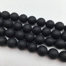 black onyx faceted matte round beads
