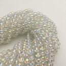 clear quartz ab coat smooth round beads