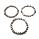 gray silver coated copper bracelet smooth round
