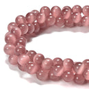 Light Purple Color Cat's Eye Smooth Round Beads Size 4mm - 12mm 15.5 '' Strand