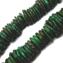 Dark Green Magnesite Turquoise Graduated Slice Discs Beads 10-20mm 15.5" Strand