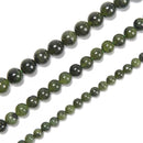 Natural Canadian Jade Smooth Round Size 6mm 8mm 10mm 15.5'' Strand