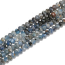 Gradient Natural Kyanite Faceted Rondelle Beads Size 4x6mm 15.5'' Strand