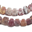 strawberry quartz graduated smooth trapezoid beads