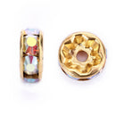 clear ab rhinestone rondelle spacers