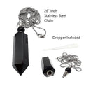 Natural Stone Essential Oil Necklace Perfume Bottle Faceted Points & Silver Chain