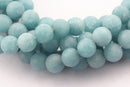large hole blue sponge quartz matte round beads