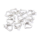 925 Sterling Silver Heart Shape Clasp Size 10x10mm Sold 3Pcs Per Bag