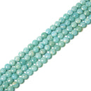 Natural Grade A Blue Green Amazonite Faceted Coin Beads Size 8mm 15.5'' Strand