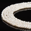 Natural White Fresh Water Pearl Potato Shape Beads Size 3-3.5mm 15.5'' Strand