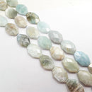 aquamarine rectangle slice faceted octagon beads