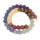 Natural Rainbow Chakra Gemstone Matte Round Beads Size 6mm 8mm 10mm 15.5''Strand