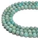 Natural Green Amazonite Smooth Round Beads Size 6mm 8mm 10mm 15.5'' Strand