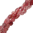 strawberry quartz pebble nugget beads