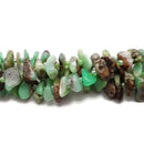 Natural Chrysoprase Irregular Pebble Nugget Slice Beads 2x12mm 15.5" Strand